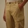 Ergonomische cargobroek met logo van stretch-satijn