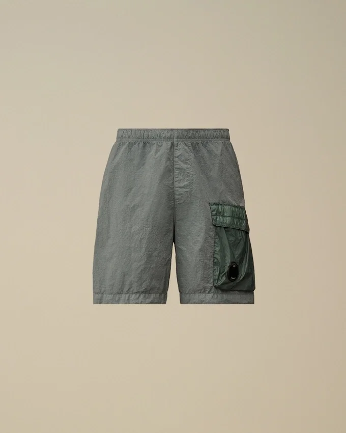 Flatt Nylon cargoswimshorts met gemengde lenzen