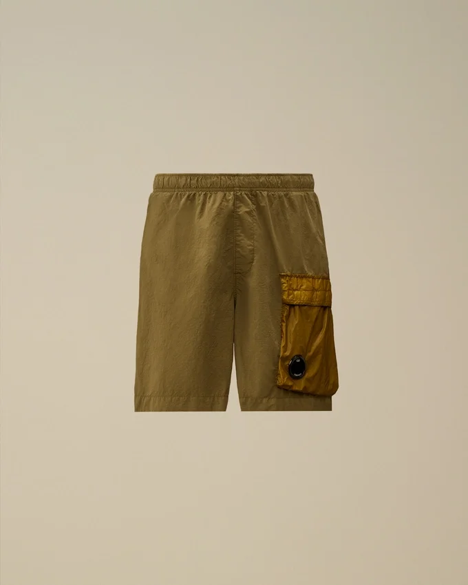 Flatt Nylon cargoswimshorts met gemengde lenzen