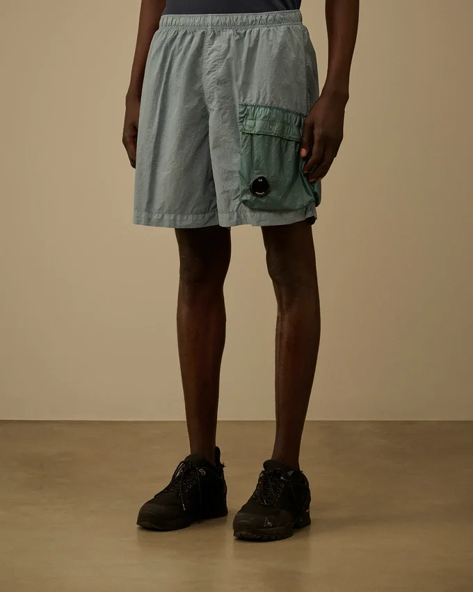 Flatt Nylon cargoswimshorts met gemengde lenzen