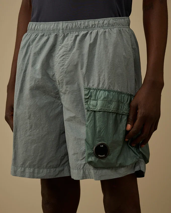 Flatt Nylon cargoswimshorts met gemengde lenzen