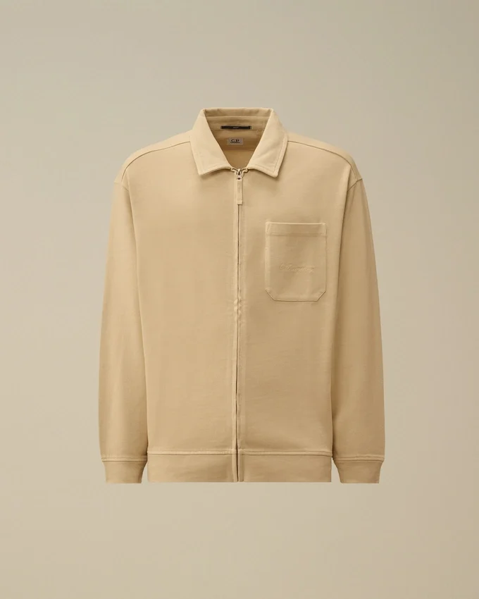 Gekamd jersey 10/2 boxy sweatshirt met rits