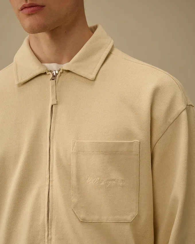 Gekamd jersey 10/2 boxy sweatshirt met rits