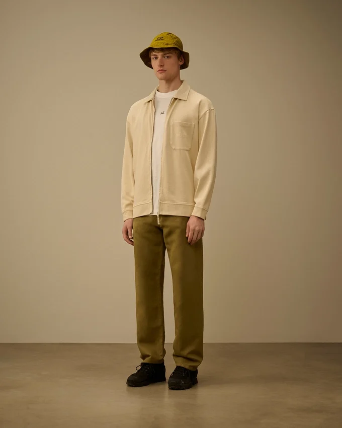 Gekamd jersey 10/2 boxy sweatshirt met rits
