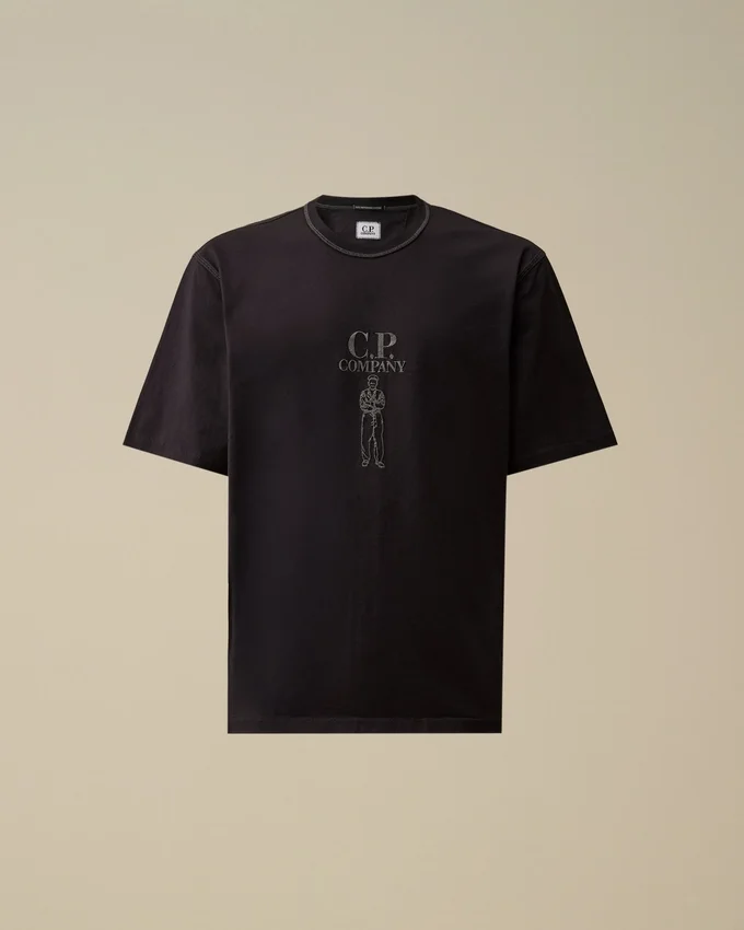 Gemerceriseerd jersey 30/2 getwijnd T-shirt met korte mouwen en logo