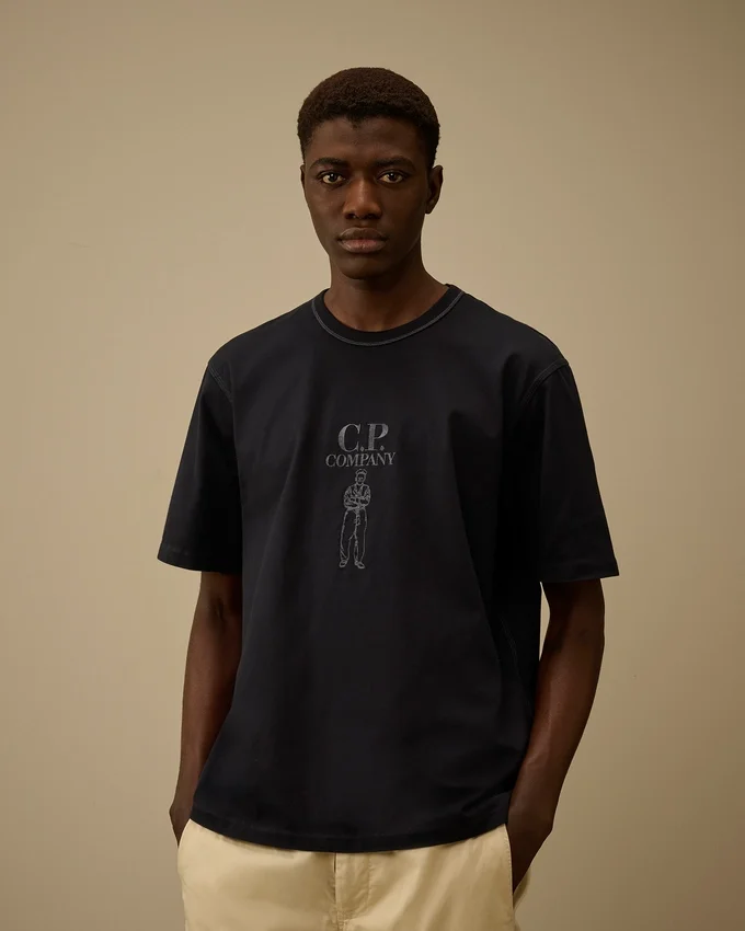 Gemerceriseerd jersey 30/2 getwijnd T-shirt met korte mouwen en logo
