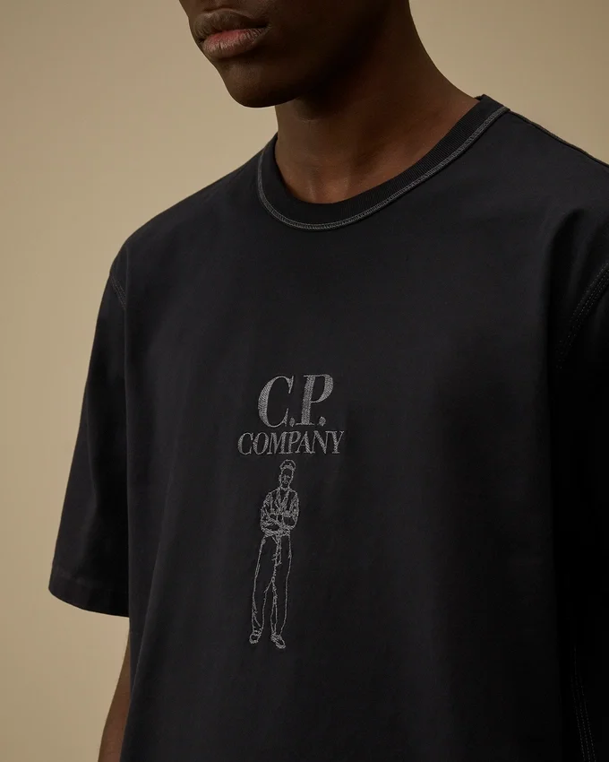 Gemerceriseerd jersey 30/2 getwijnd T-shirt met korte mouwen en logo