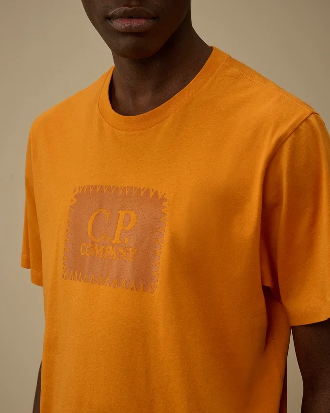 Jersey 30/1 T-shirt met korte mouwen en logolabel