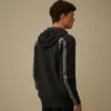 Katoenen chenille dubbelgeverfde trui met capuchon