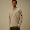 Katoenen chenille polo met Lens-motief