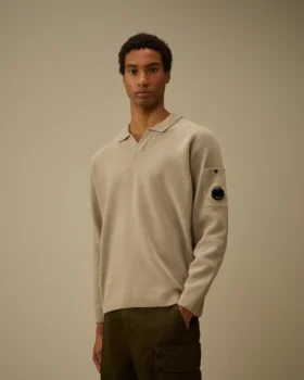 Katoenen chenille polo met Lens-motief