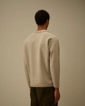 Katoenen chenille polo met Lens-motief