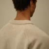 Katoenen chenille polo met Lens-motief