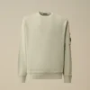 Katoenen diagonaal fleece, resist-geverfd sweatshirt met ronde hals en lensdetail