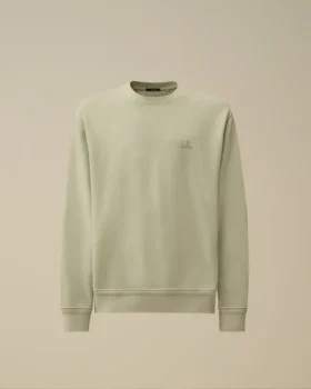 Katoenen diagonaal fleece, resist-geverfd sweatshirt met ronde hals en logo