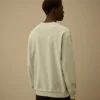 Katoenen diagonaal fleece, resist-geverfd sweatshirt met ronde hals en logo