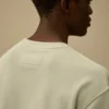 Katoenen diagonaal fleece, resist-geverfd sweatshirt met ronde hals en logo