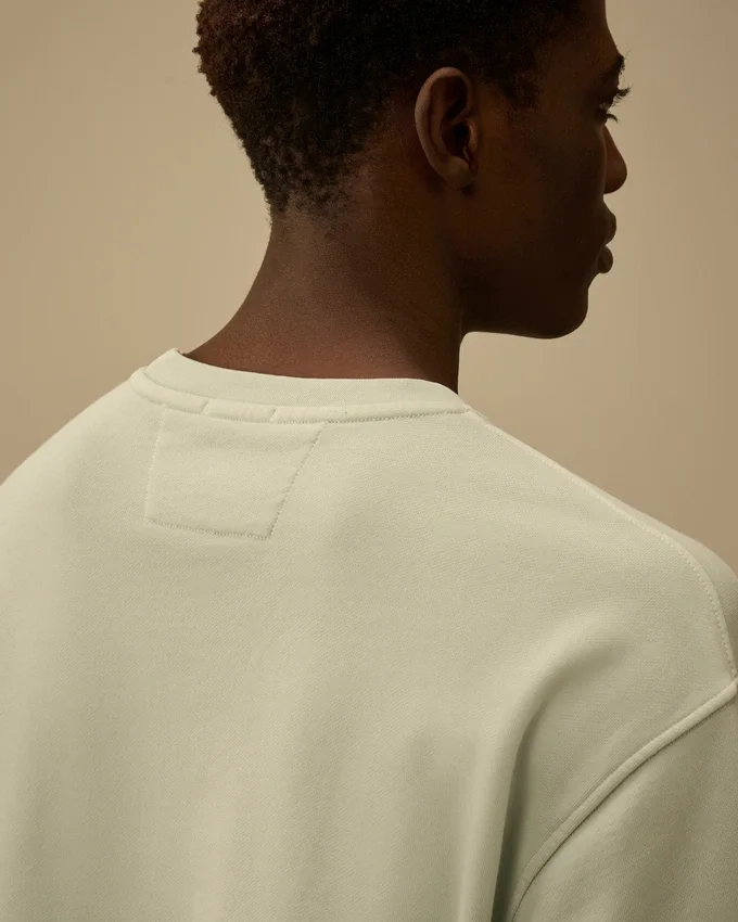 Katoenen diagonaal fleece, resist-geverfd sweatshirt met ronde hals en logo