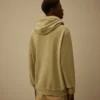 Katoenen diagonaal fleece-sweatshirt met capuchon