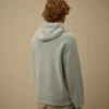 Katoenen diagonaal fleece-Sweatshirt met capuchon en rits