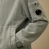 Katoenen diagonaal fleece-Sweatshirt met capuchon en rits