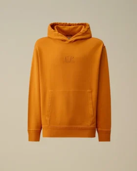 Katoenen diagonaal geweven fleece-Sweatshirt met capuchon
