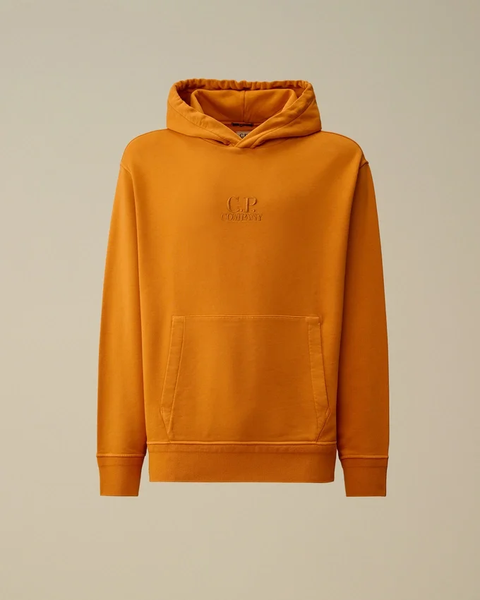 Katoenen diagonaal geweven fleece-Sweatshirt met capuchon
