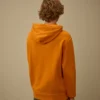 Katoenen diagonaal geweven fleece-Sweatshirt met capuchon
