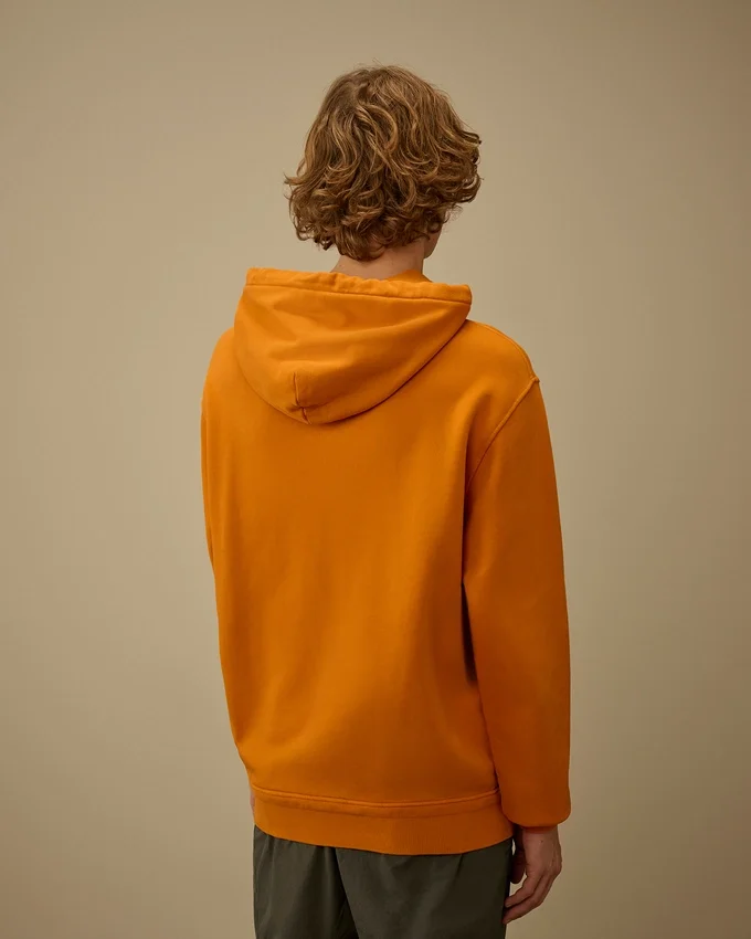 Katoenen diagonaal geweven fleece-Sweatshirt met capuchon