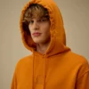Katoenen diagonaal geweven fleece-Sweatshirt met capuchon