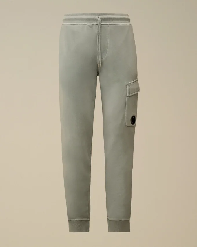 Katoenen diagonale fleece cargo-joggingbroek met Lens-detail