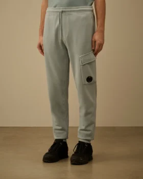 Katoenen diagonale fleece cargo-joggingbroek met Lens-detail
