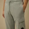 Katoenen diagonale fleece cargo-joggingbroek met Lens-detail