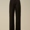 Katoenen gabardine broek met losse plooien