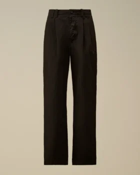 Katoenen gabardine broek met losse plooien