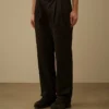 Katoenen gabardine broek met losse plooien