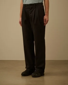 Katoenen gabardine broek met losse plooien
