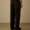 Katoenen gabardine broek met losse plooien