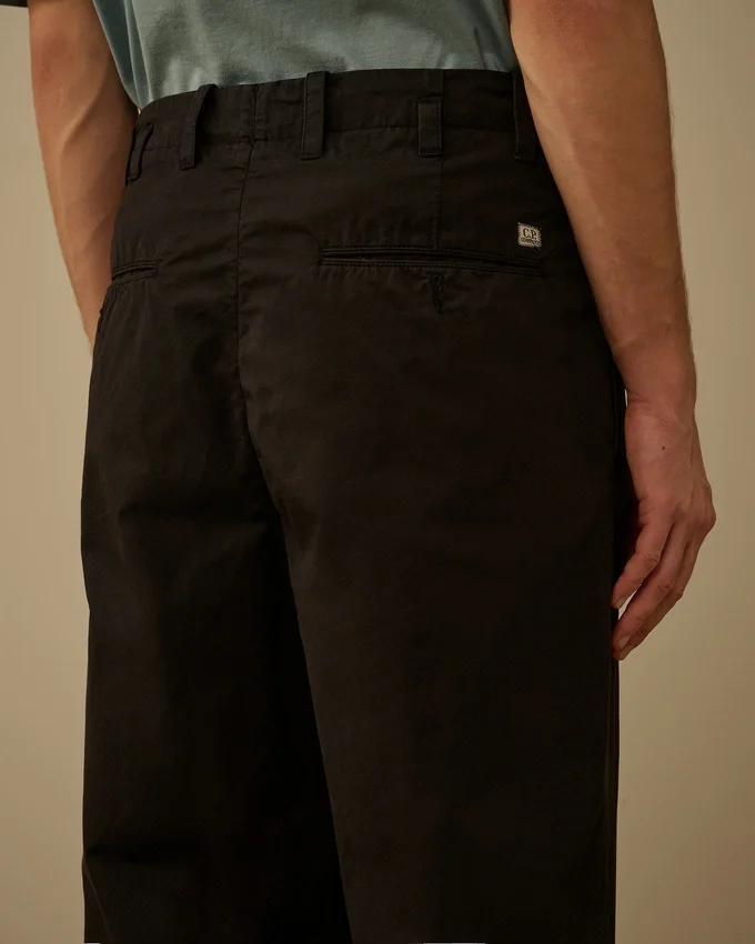 Katoenen gabardine broek met losse plooien