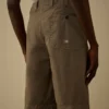 Katoenen gabardine korte broek met losse plooien