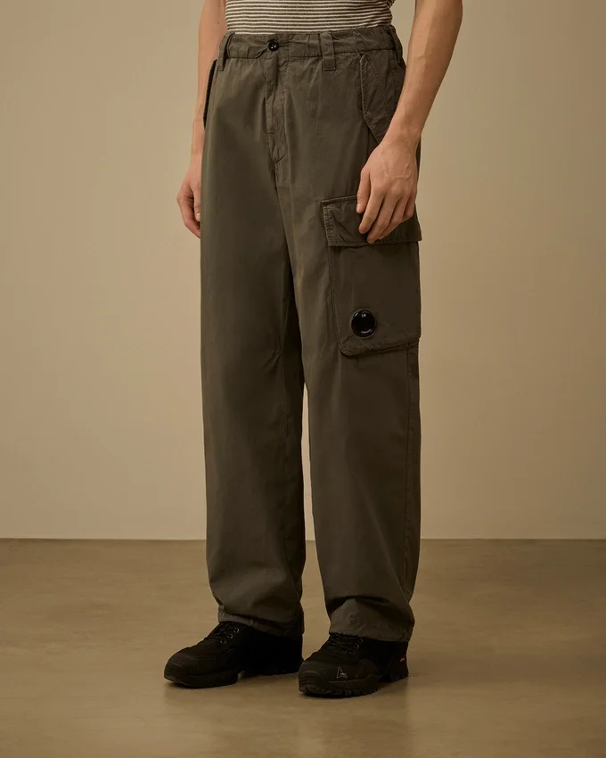 Katoenen ripstop boxy cargo-broek met Lens-detail