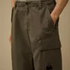 Katoenen ripstop boxy cargo-broek met Lens-detail