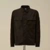 Katoenen ripstop overshirt met boxy pasvorm, knopen en Lens-detail