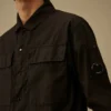 Katoenen ripstop overshirt met boxy pasvorm, knopen en Lens-detail