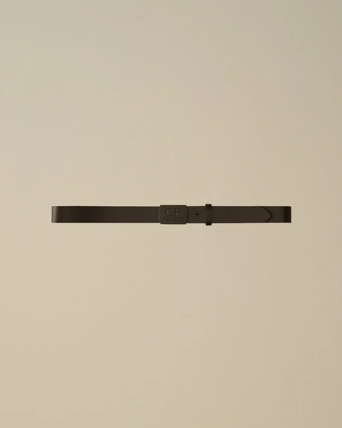 Leren riem met logo