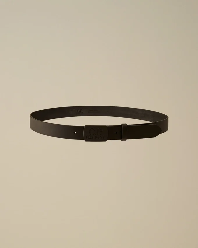 Leren riem met logo