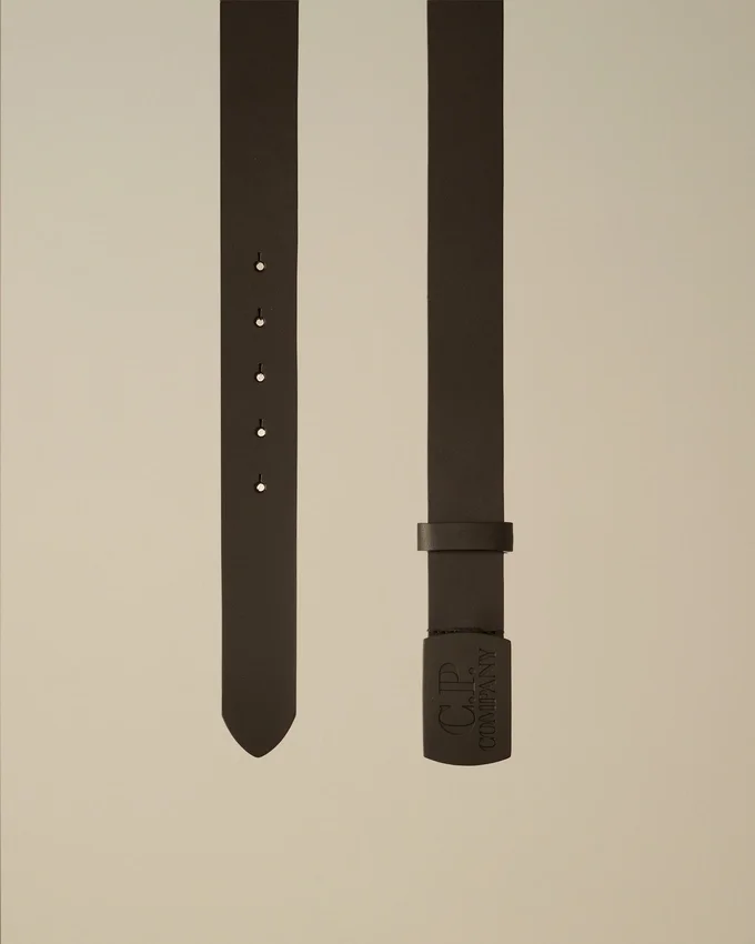 Leren riem met logo