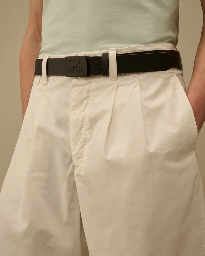 Leren riem met logo