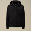 Licht fleece sweatshirt met capuchon, rits en Lens-detail