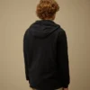 Licht fleece sweatshirt met capuchon, rits en Lens-detail